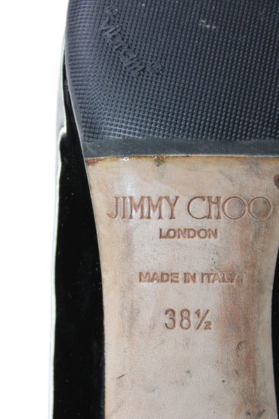 Jimmy Choo Womens Leather Pointed Toe Kitten Heels Black Size 8.5
