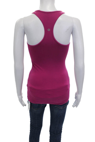 Lululemon Womens Basic Pink Sleeveless Scoop Neck Tank Polyester Blend Size S