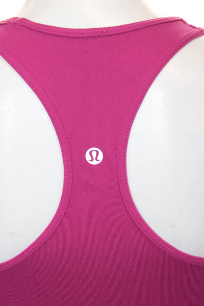 Lululemon Womens Basic Pink Sleeveless Scoop Neck Tank Polyester Blend Size S