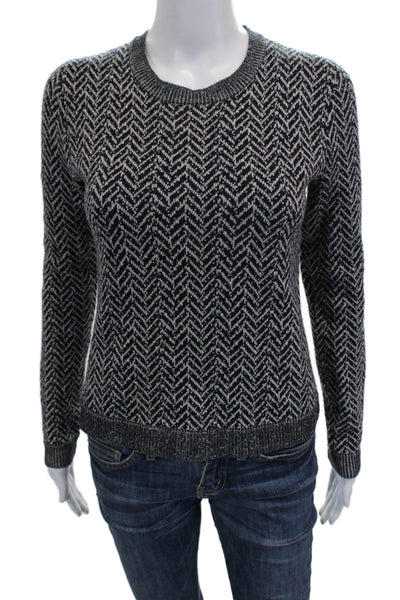 Theory Womens Pullover Sweater Wool Herringbone Long Sleeve Multi Size S