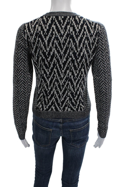 Theory Womens Pullover Sweater Wool Herringbone Long Sleeve Multi Size S