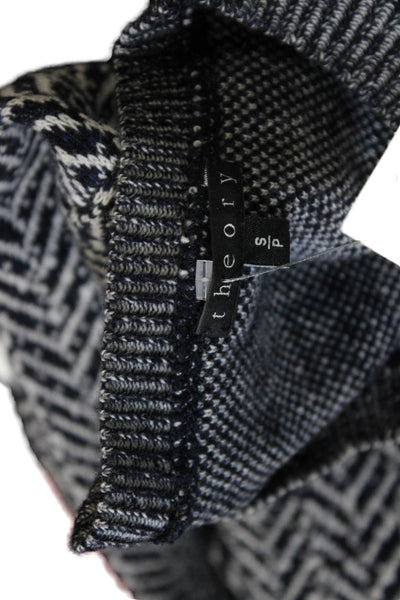 Theory Womens Pullover Sweater Wool Herringbone Long Sleeve Multi Size S