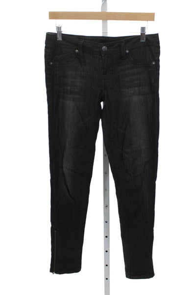 Genetic Denim Womens Skinny Jeans Black Low Rise Size 26