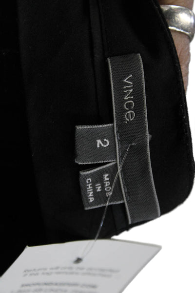 Vince Womens Cropped Black Wool Zip Pants Size 2