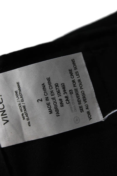 Vince Womens Cropped Black Wool Zip Pants Size 2