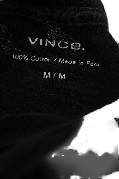 Vince Mens Black Cotton T-Shirt Crew Neck Short Sleeve Size M