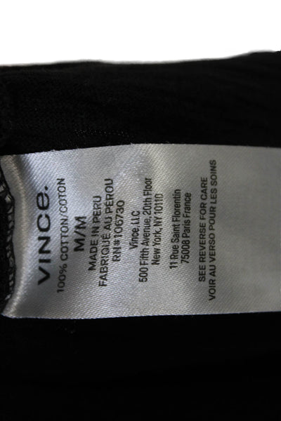 Vince Mens Black Cotton T-Shirt Crew Neck Short Sleeve Size M