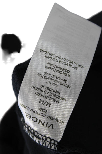 Vince Mens Black Pima Cotton Crew Neck Short Sleeve T-Shirt Size M
