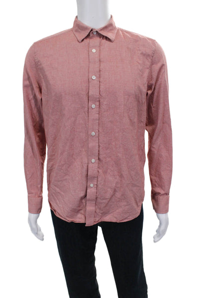 The Men's Store at Bloomingdale's Mens Red Cotton Button Up Shirt Size M
