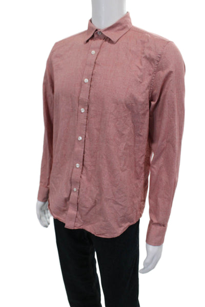 The Men's Store at Bloomingdale's Mens Red Cotton Button Up Shirt Size M