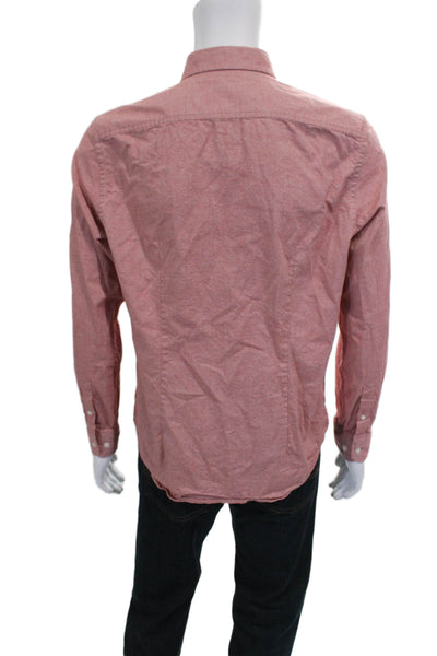 The Men's Store at Bloomingdale's Mens Red Cotton Button Up Shirt Size M