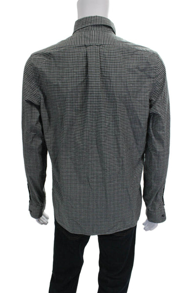 The Men's Store at Bloomingdale's Mens ButtonUp Check Cotton Shirt Green Size M