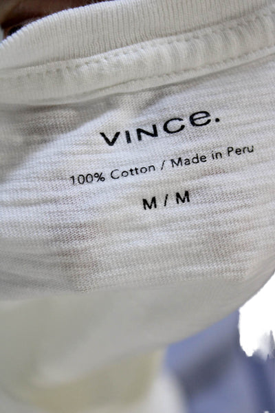 Vince Mens T-Shirt White Crew Neck 100% Cotton Size M
