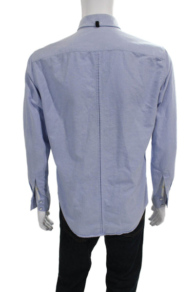 Rag & Bone Mens Button Up Blue Cotton Long Sleeve Collared Shirt Size M