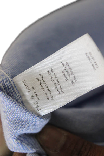 Rag & Bone Mens Button Up Blue Cotton Long Sleeve Collared Shirt Size M