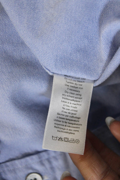 Rag & Bone Mens Button Up Blue Cotton Long Sleeve Collared Shirt Size M