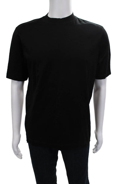 Pal Zileri Mens T-Shirt Black Cotton Crew Neck Short Sleeve Size M