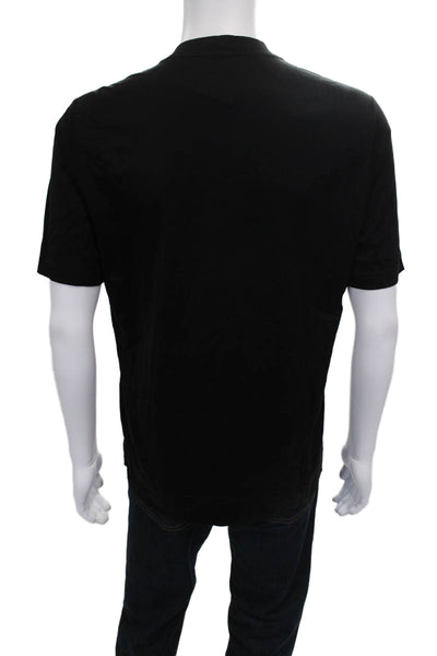 Pal Zileri Mens T-Shirt Black Cotton Crew Neck Short Sleeve Size M