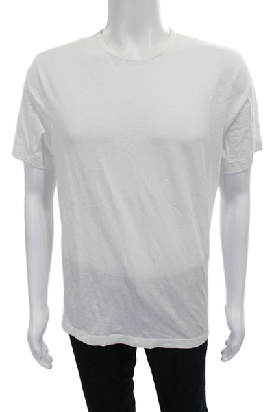 Theory Mens T-Shirt White Pima Cotton Crew Neck Short Sleeve Size M