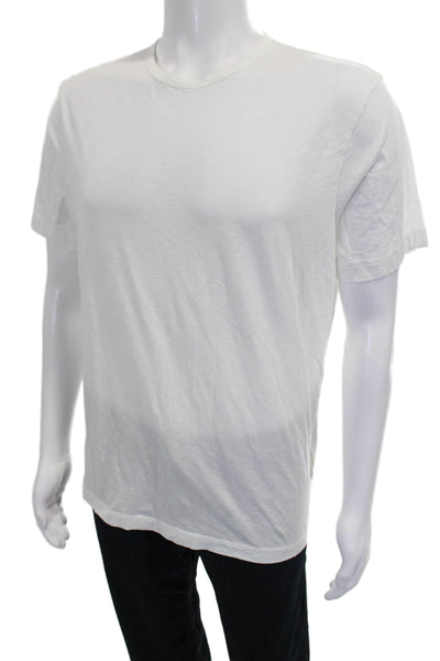 Theory Mens T-Shirt White Pima Cotton Crew Neck Short Sleeve Size M