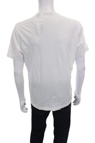 Theory Mens T-Shirt White Pima Cotton Crew Neck Short Sleeve Size M