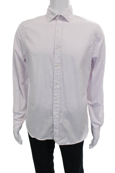 The Men's Store at Bloomingdale's Mens Pink Striped Button Up Shirt Size M