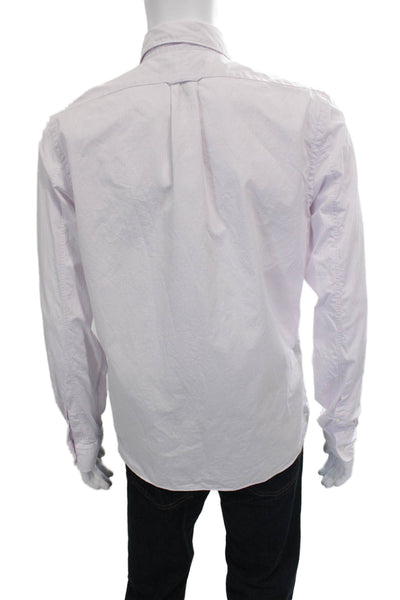 The Men's Store at Bloomingdale's Mens Pink Striped Button Up Shirt Size M