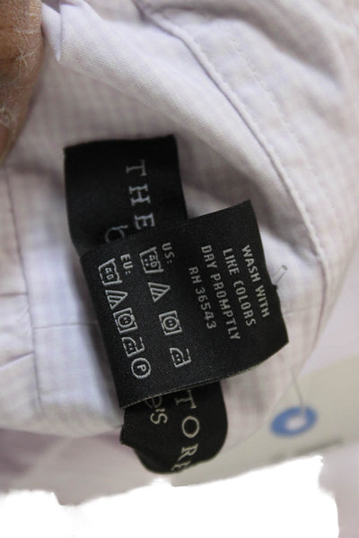 The Men's Store at Bloomingdale's Mens Pink Striped Button Up Shirt Size M