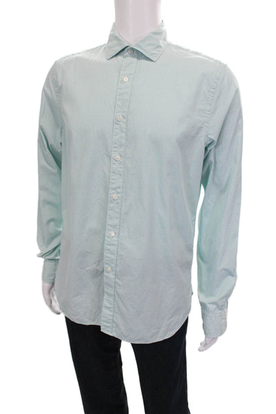 The Mens Store Bloomingdales Mens Button Up Green Check Shirt Size M