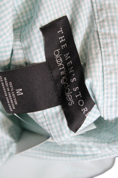 The Mens Store Bloomingdales Mens Button Up Green Check Shirt Size M