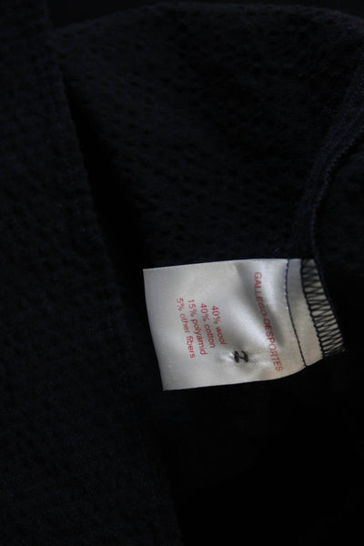 Gallego Desportes Women Black Collared Long Sleeve Tunic Button-Up Size S