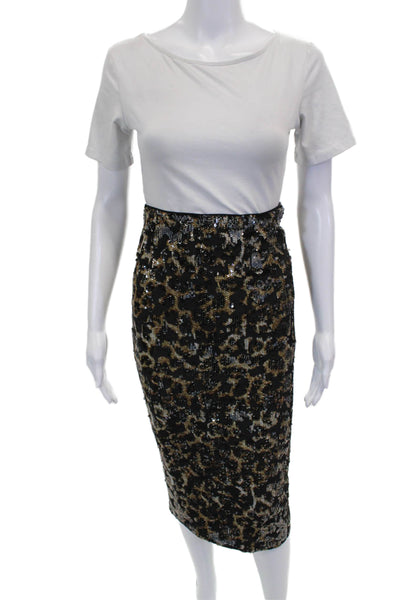 Le Superbe Womens Multicolor Animal Print Straight Pencil Skirt Size S