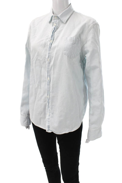 Frank & Eileen Mens Blue Cotton Collared Long Sleeve Basic Button-Up Size S