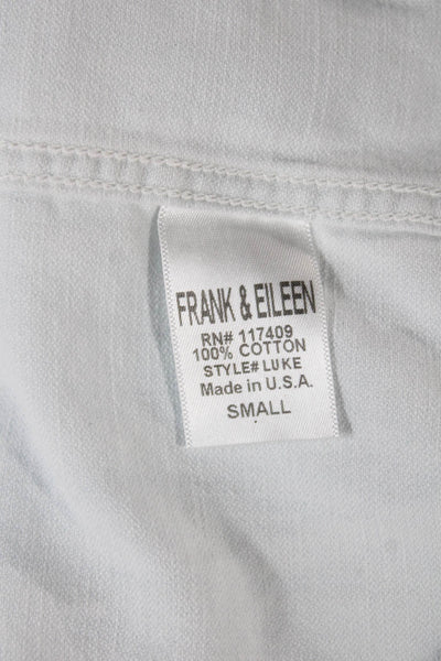 Frank & Eileen Mens Blue Cotton Collared Long Sleeve Basic Button-Up Size S