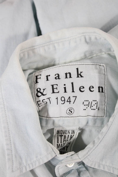 Frank & Eileen Mens Blue Cotton Collared Long Sleeve Basic Button-Up Size S