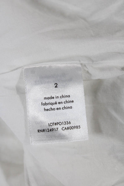 ONIA Womens White Linen Blend Square Neck Camisole Size 2
