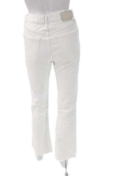 Citizens of Humanity Women Cropped High Rise Jeans White Size 24