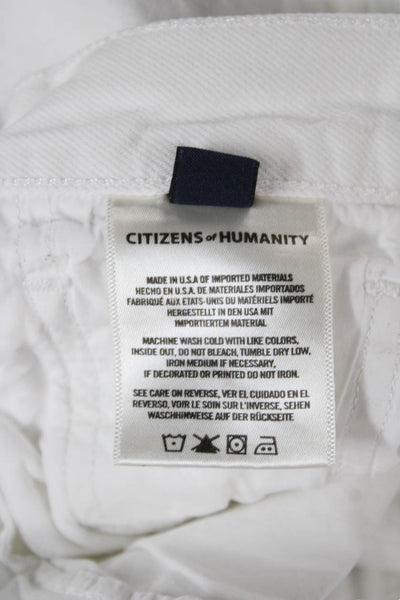 Citizens of Humanity Women Cropped High Rise Jeans White Size 24