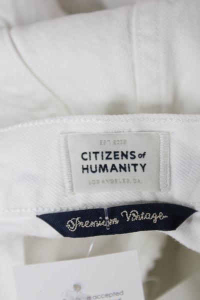 Citizens of Humanity Women Cropped High Rise Jeans White Size 24