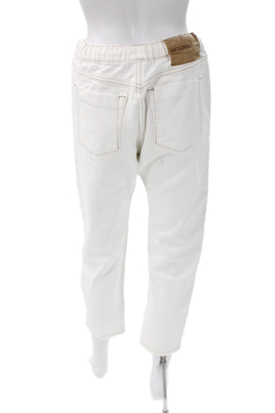 One Teaspoon Womens Jogger Pants White Cotton Drawstring Size XS