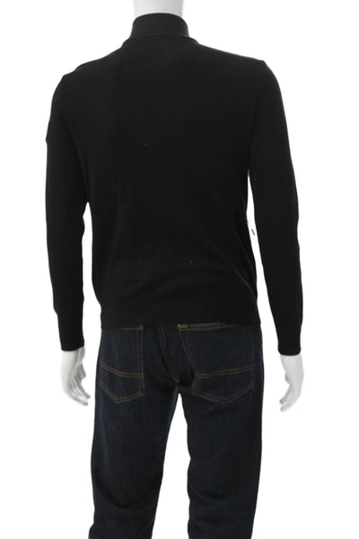 Canada Goose Mens Black Merino Wool Full Zip Sweater Mock Neck Size M