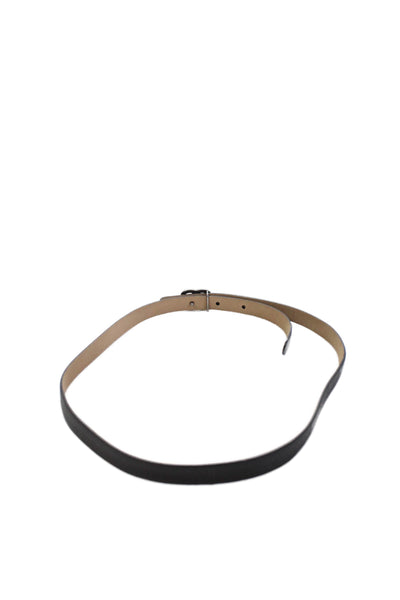 Chanel Womens Leather CC Skinny Belt Black Size 30