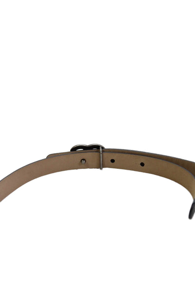 Chanel Womens Leather CC Skinny Belt Black Size 30