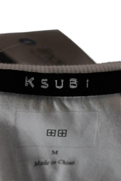 Ksubi Womens White Scoop Neck Sleeveless Basic Tank Cotton Spandex Size M