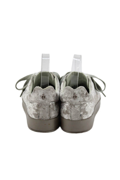 Rag & Bone Womens Velvet Low Top Lace Up Sneakers Beige Green Size 38 8