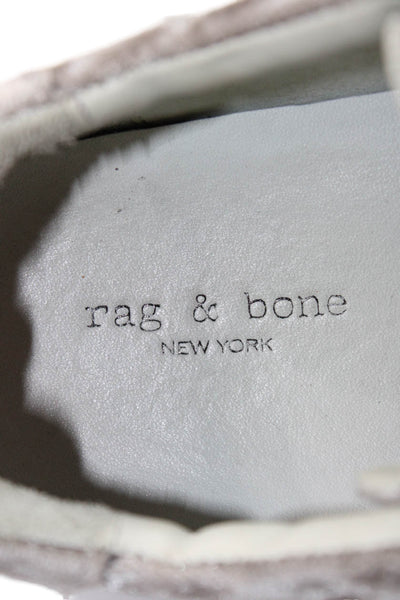 Rag & Bone Womens Velvet Low Top Lace Up Sneakers Beige Green Size 38 8