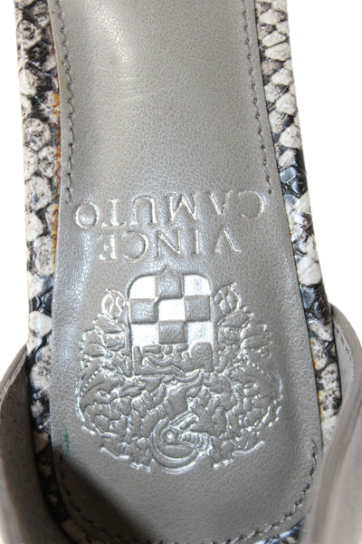 Vince Camuto Womens Leather Ankle Strap Sandal Heels Grey Size 7.5 Medium