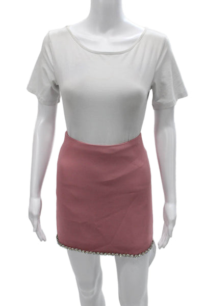 David Koma Women Pink Mini Skirt Knee Length Zip Size 6