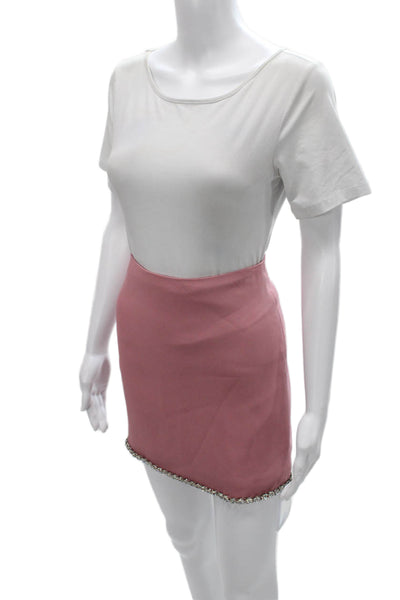 David Koma Women Pink Mini Skirt Knee Length Zip Size 6