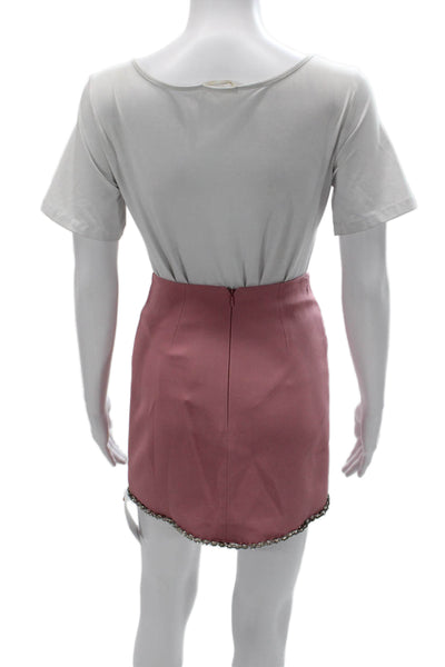 David Koma Women Pink Mini Skirt Knee Length Zip Size 6